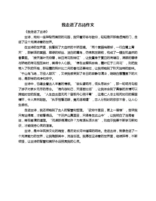 我走进了古诗作文