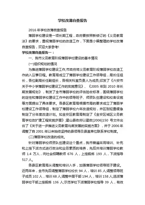 学校改薄自查报告