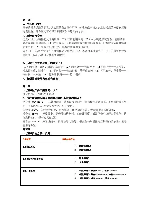 压铸复习题