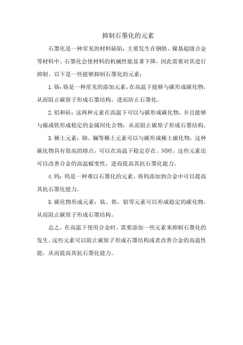 抑制石墨化的元素