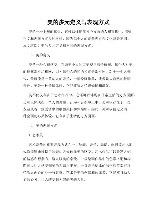 美的多元定义与表现方式