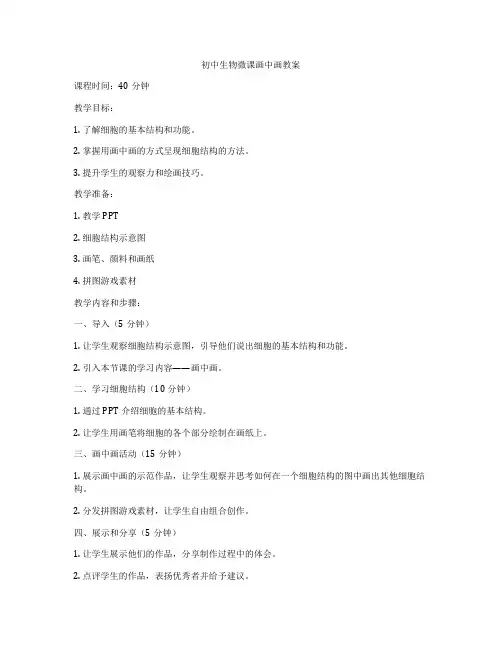 初中生物微课画中画教案