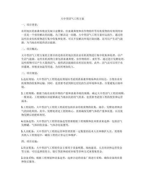 大中型沼气工程方案