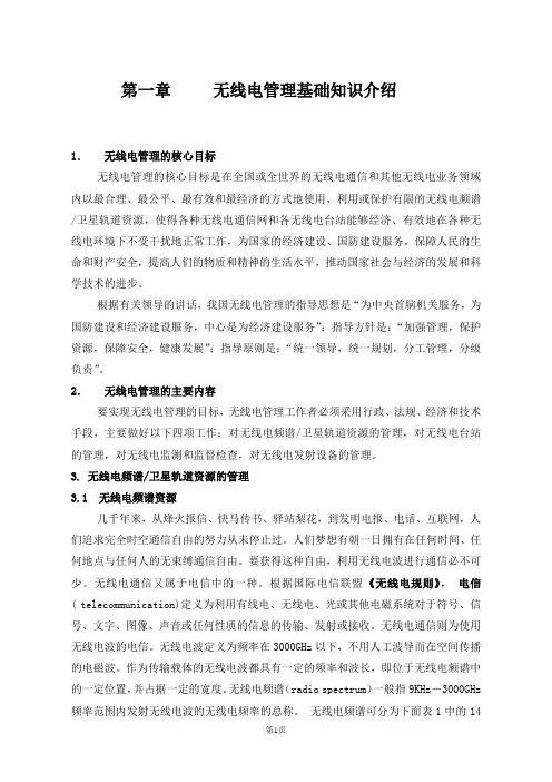 无线电管理基础知识介绍