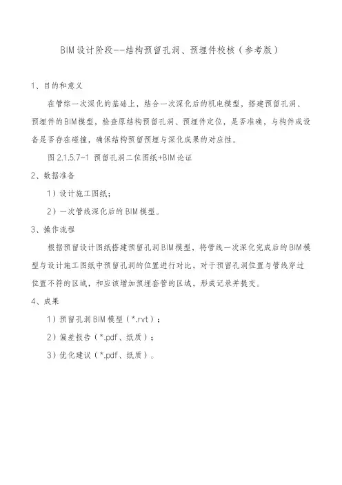BIM设计阶段--结构预留孔洞、预埋件校核(参考版)