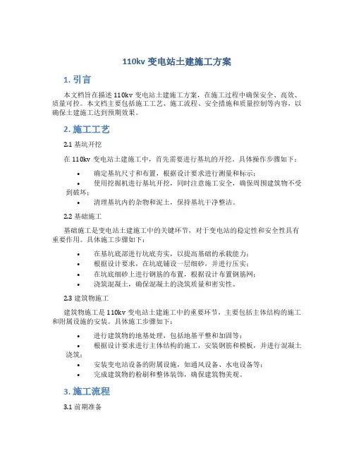 110kv变电站土建施工方案