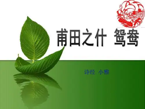 乘马在厩摧之秣之君子万年福禄艾之-鸳鸯甫田之什小雅诗经