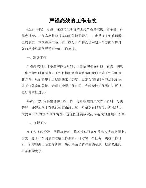 严谨高效的工作态度