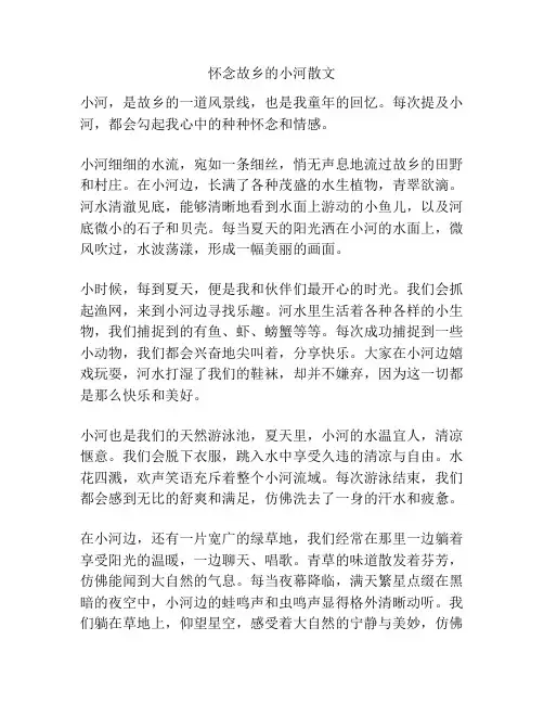 怀念故乡的小河散文