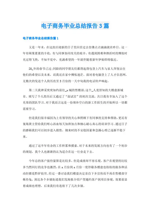 电子商务毕业总结报告3篇