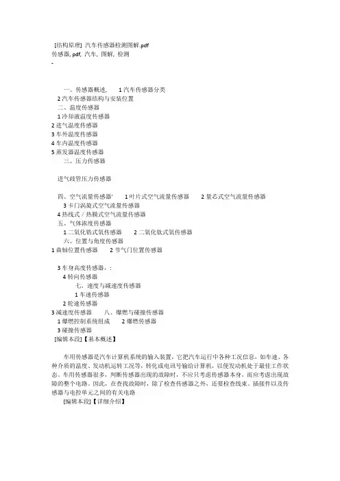 汽车传感器检测图解.