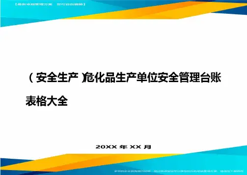 2020年(安全生产)危化品生产单位安全管理台账表格大全