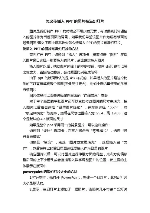 怎么使插入PPT的图片布满幻灯片