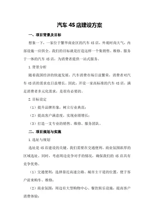 汽车4s店建设方案