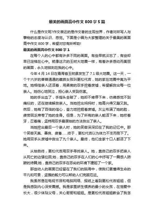 最美的画面高中作文800字5篇