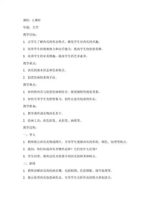 大学西瓜创意画教案