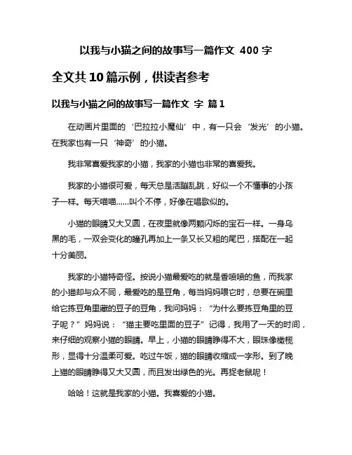 以我与小猫之间的故事写一篇作文 400字