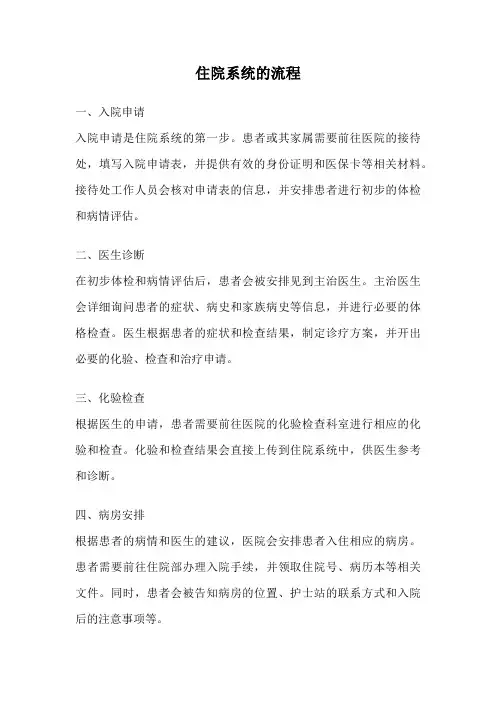 住院系统的流程