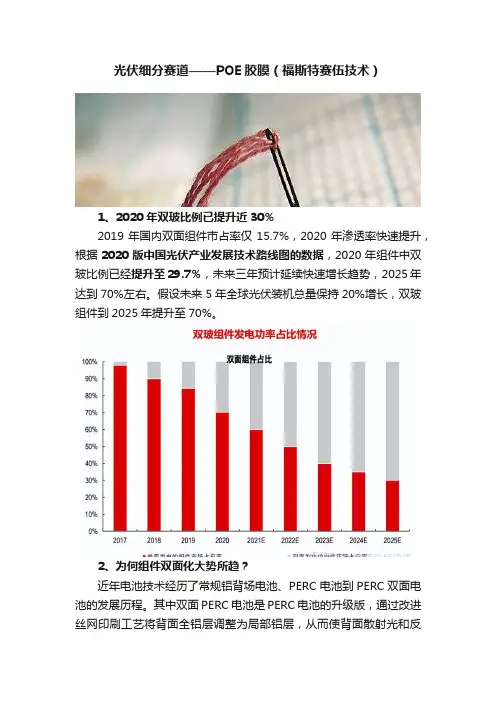 光伏细分赛道——POE胶膜（福斯特赛伍技术）