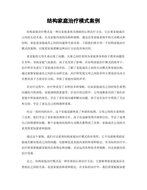 结构家庭治疗模式案例