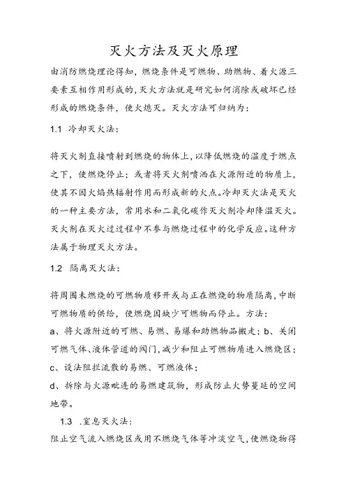 灭火方法及灭火原理