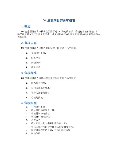OK房建项目部内审核表