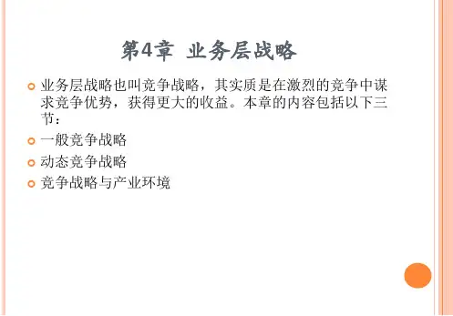 第四章  业务层战略  《战略管理》PPT课件