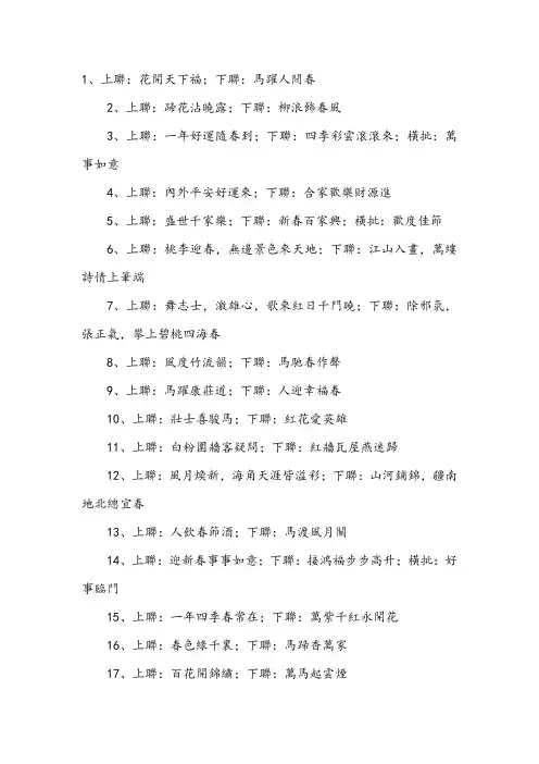 春节对联(繁体字)