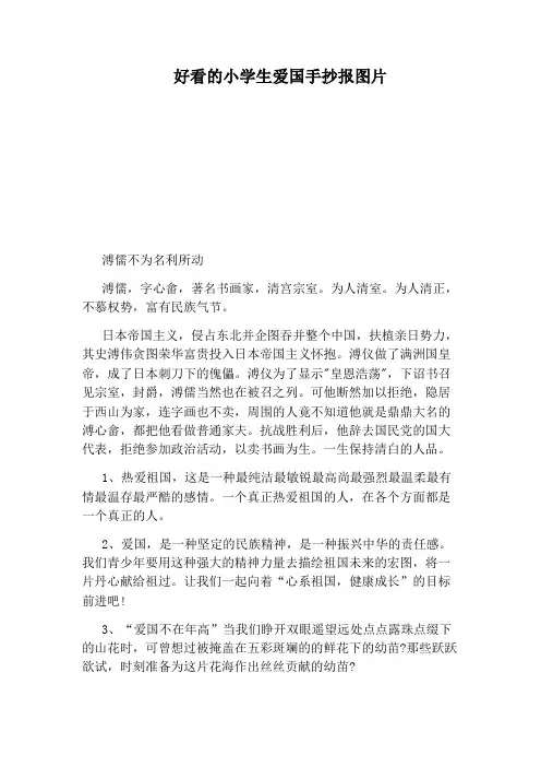 好看的小学生爱国手抄报图片