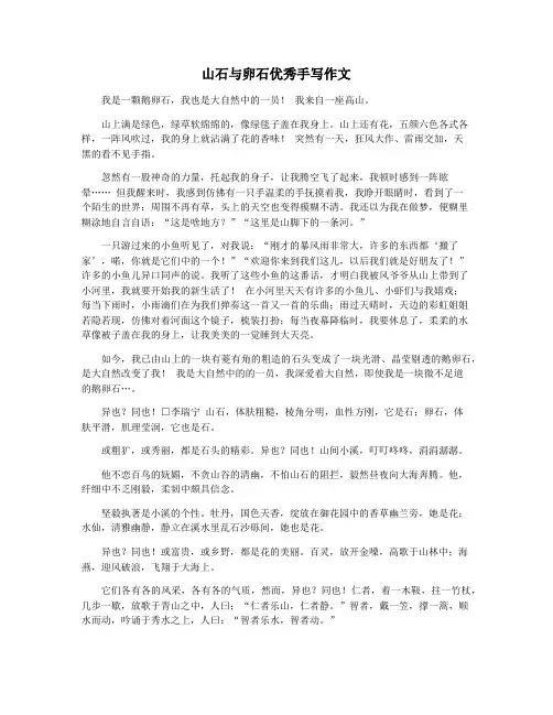 山石与卵石优秀手写作文