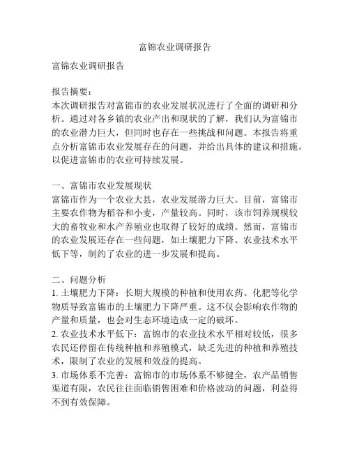 富锦农业调研报告