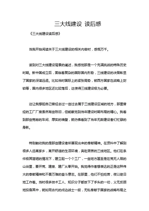 三大线建设 读后感