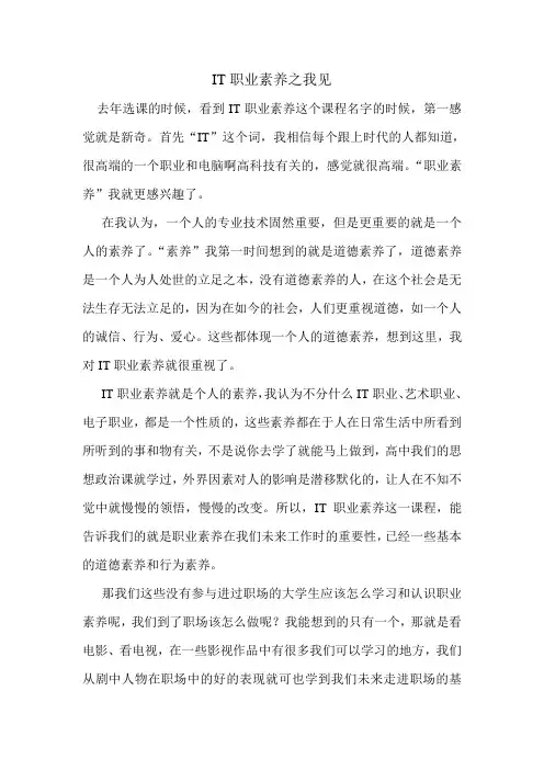 IT职业素养之我见