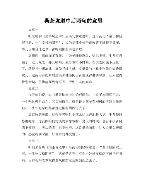 桑茶坑道中后两句的意思