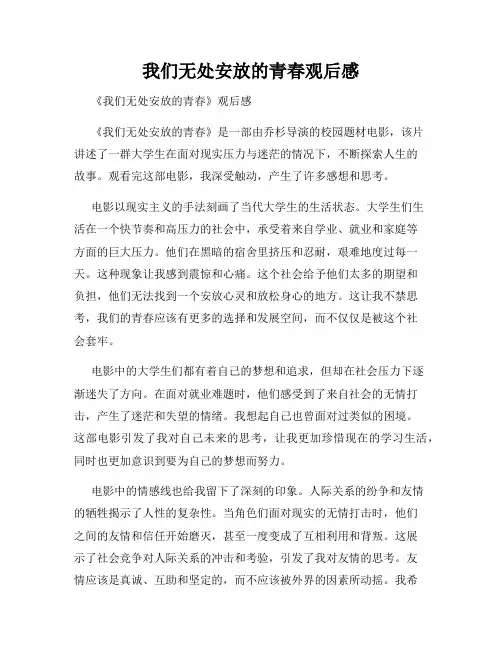 我们无处安放的青春观后感