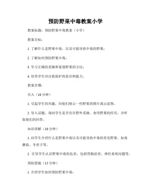 预防野果中毒教案小学