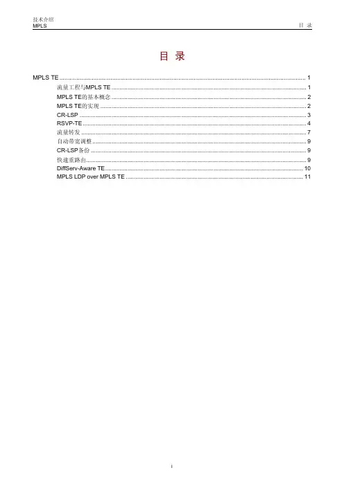 MPLS TE技术介绍