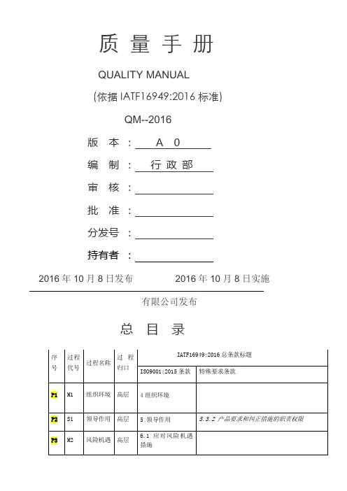公司质量手册