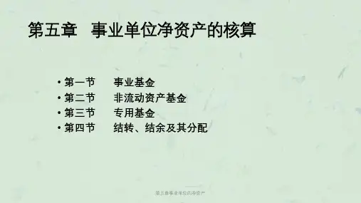 第五章事业单位的净资产课件