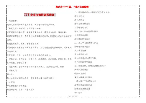 TTT企业内部培训师培训 