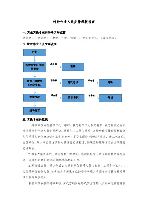 特种作业人员实操考核指南