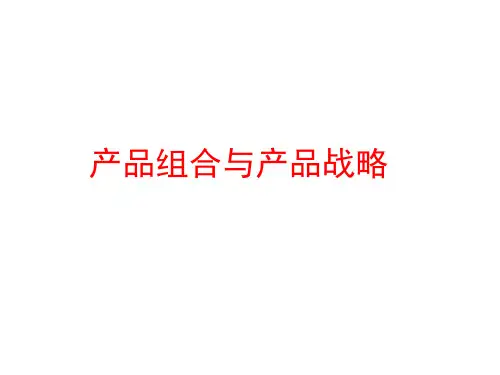 产品组合与战略