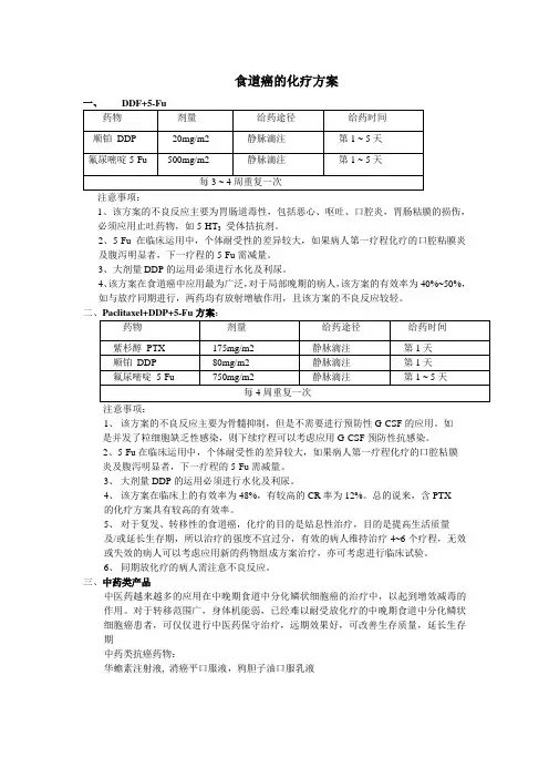 食道癌化疗方案