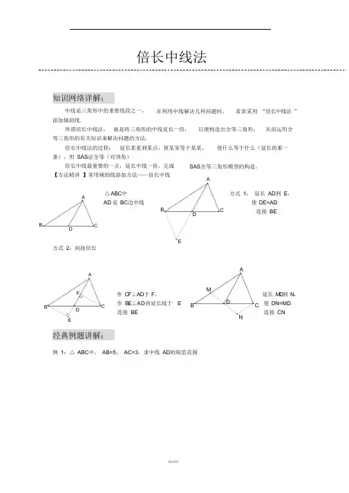 倍长中线法(经典例题)
