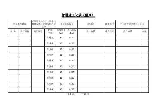 28管道施工记录(附页)