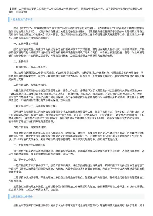 扬尘整治工作报告5篇