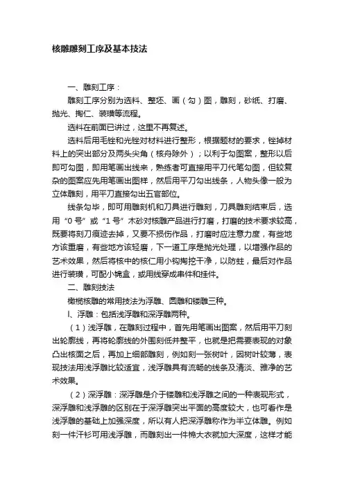 核雕雕刻工序及基本技法