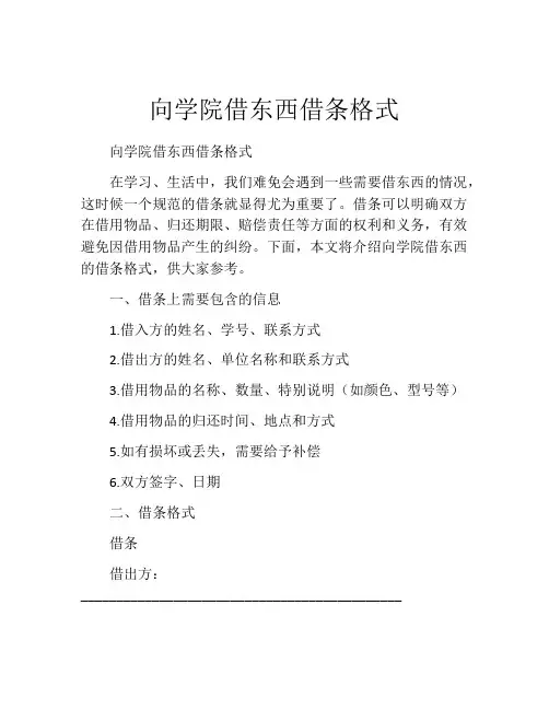 向学院借东西借条格式 (5)
