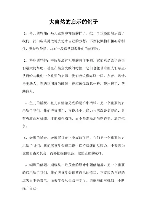 大自然的启示的例子