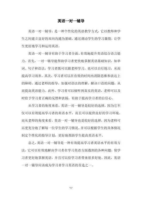 英语一对一辅导